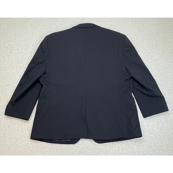 Jos A Bank Blazer Men 52R Navy Blue Wool Blend Stretch Gold Buttons - Picture 3 of 10